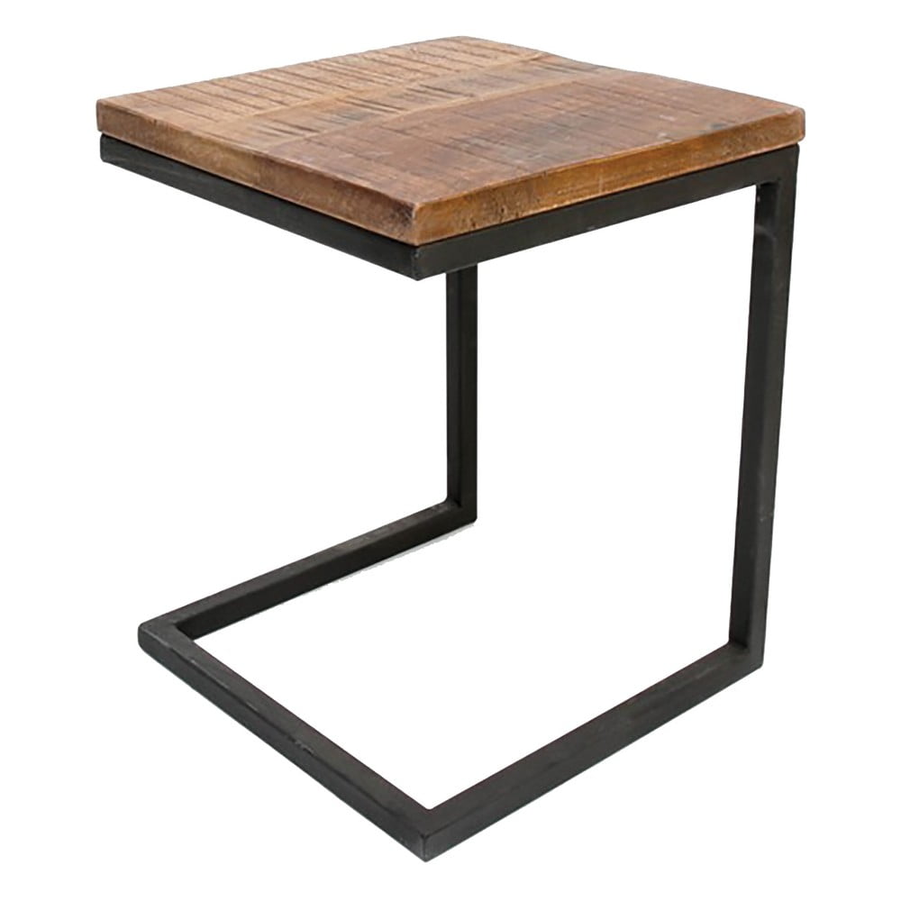 Box fekete tárolóasztal mangófa asztallappal - label51