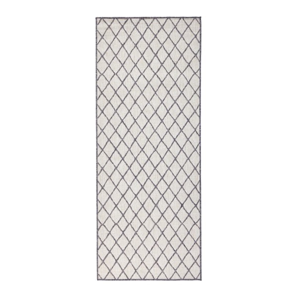 Malaga szürke-krémszínű kültéri szőnyeg, 80 x 250 cm - NORTHRUGS