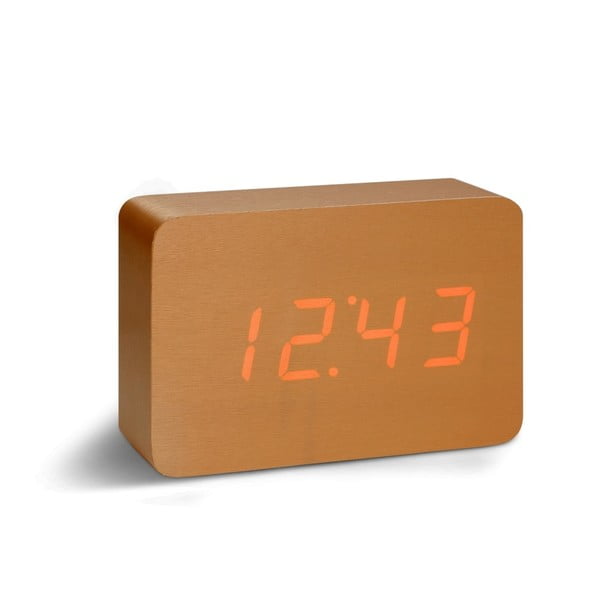 Brick Click Clock narancssárga ébresztőóra piros LED kijelzővel - Gingko
