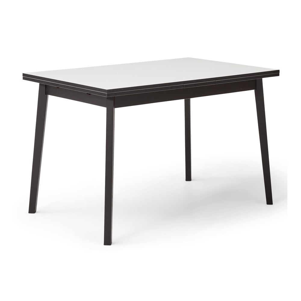 Hammel furniture fekete-fehér bővíthető étkezőasztal tölgyfa dekorral hammel single, 120 x 80 cm
