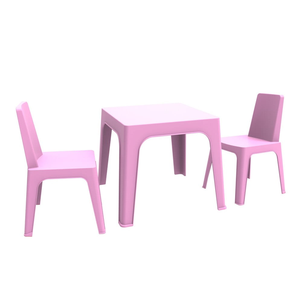 Julieta rózsaszín gyerek kerti bútor garnitúra, 1 asztal