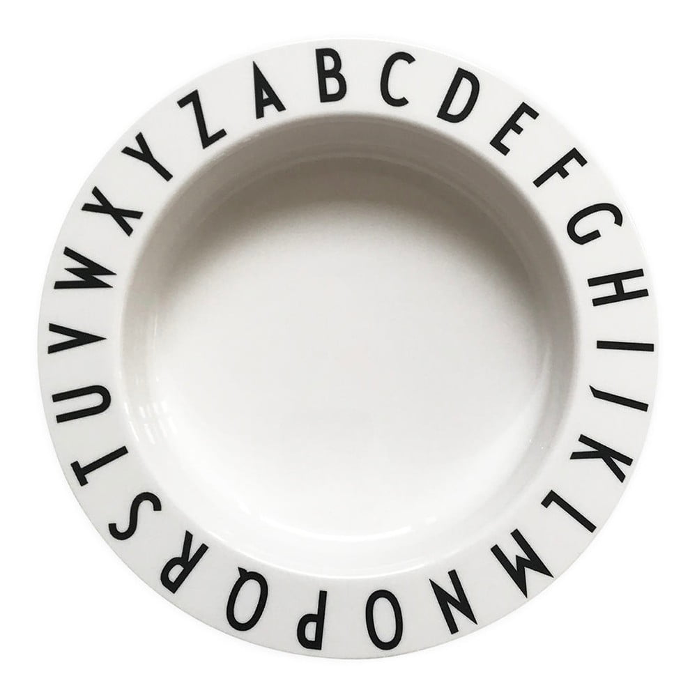 Eat & Learn fehér gyerek mélytányér, ø 15,5 cm - Design Letters