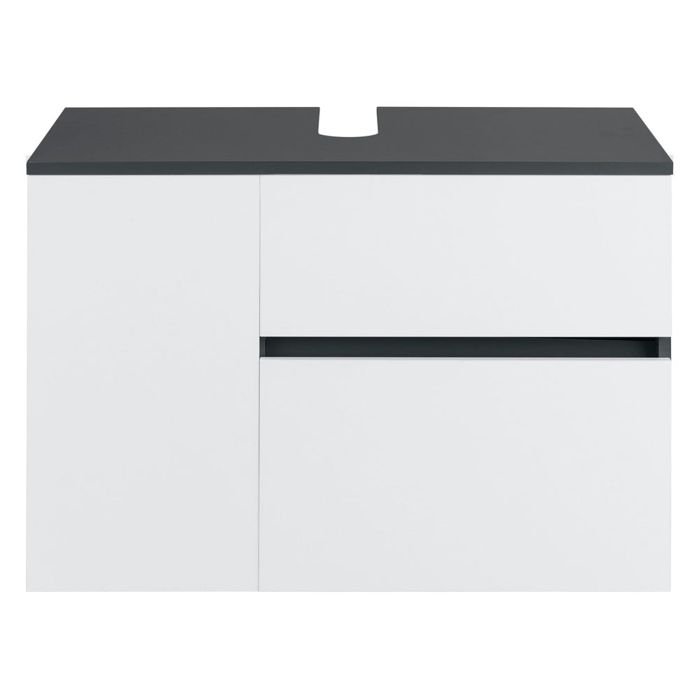 Fehér-antracitszürke fali mosdó alatti szekrény 80x53 cm Wisla – Støraa