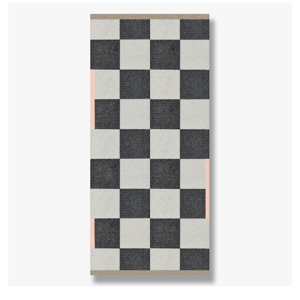 Fekete-fehér mosható szőnyeg 70x150 cm square – mette ditmer denmark