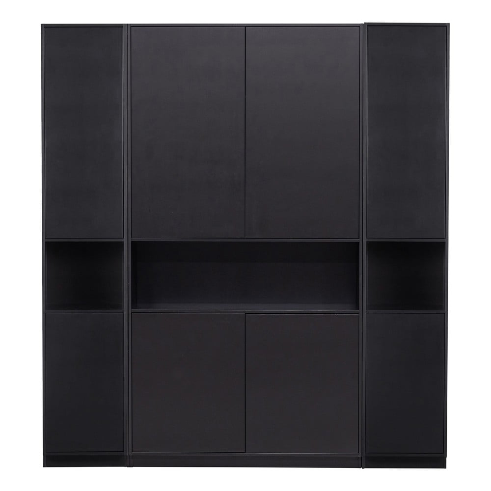 Fekete borovi fenyő moduláris könyvespolc 190x210 cm finca – woood