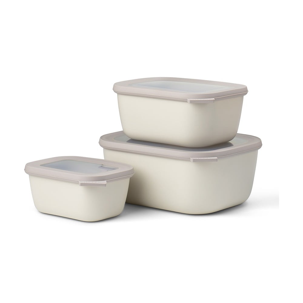 Maxi 3 db-os fehér élelmiszertartó doboz szett - Mepal