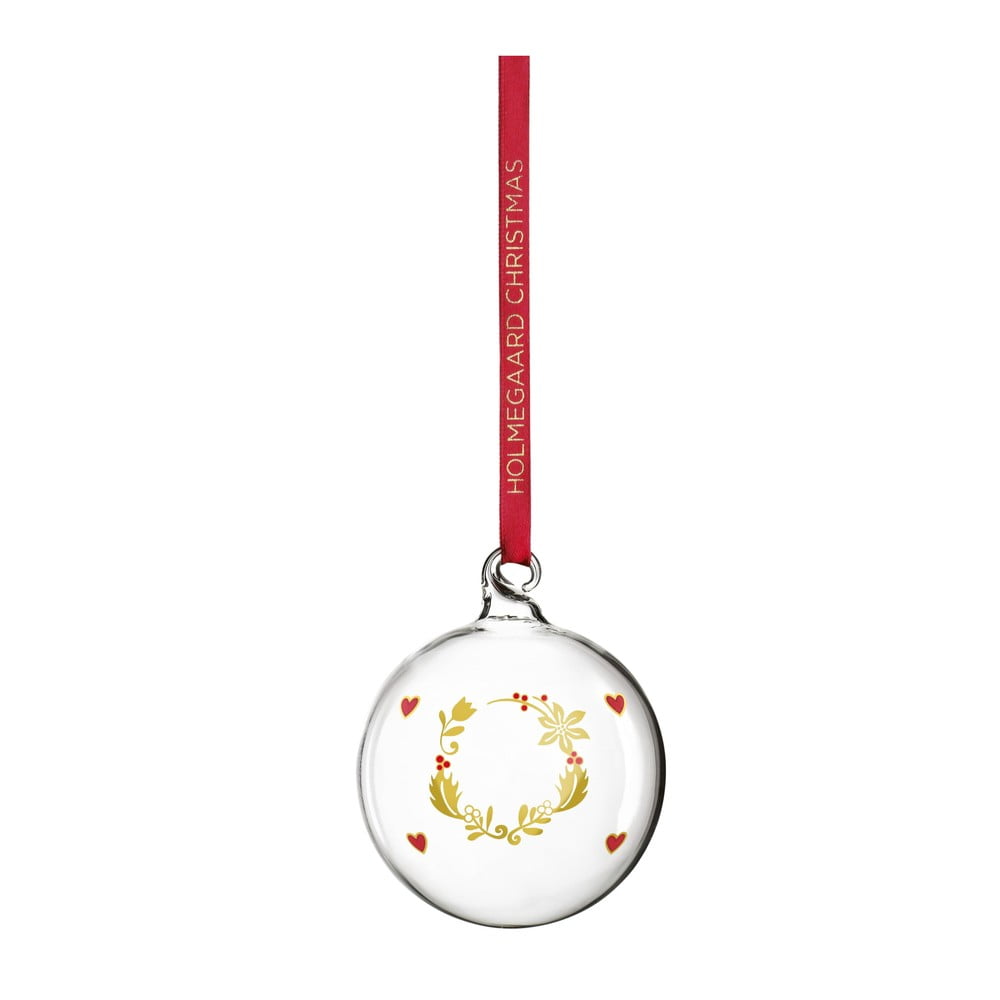 Üveg kézzel fújt karácsonyfadísz ø 6,5 cm Ann-Sofi Romme Annual Christmas Bauble – Holmegaard