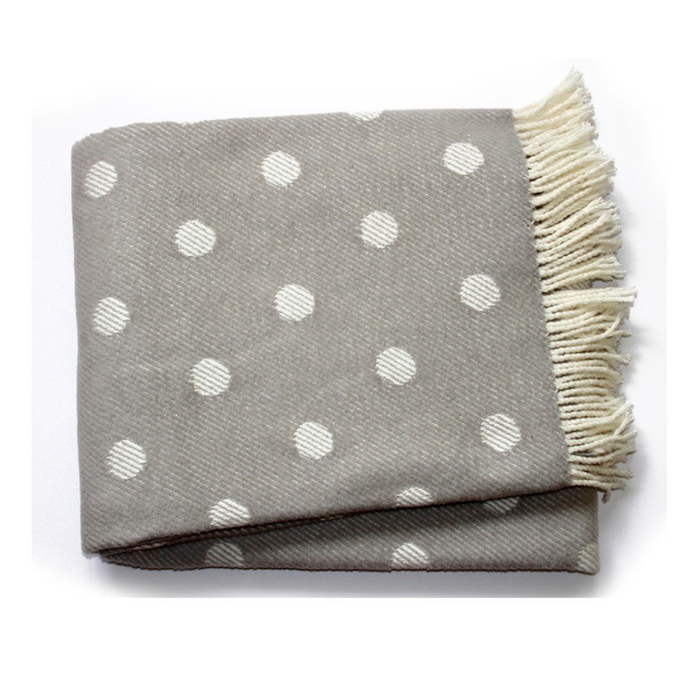 Sevilla pamut-akril szürke pöttyös pléd, 140 x 180 cm - Euromant