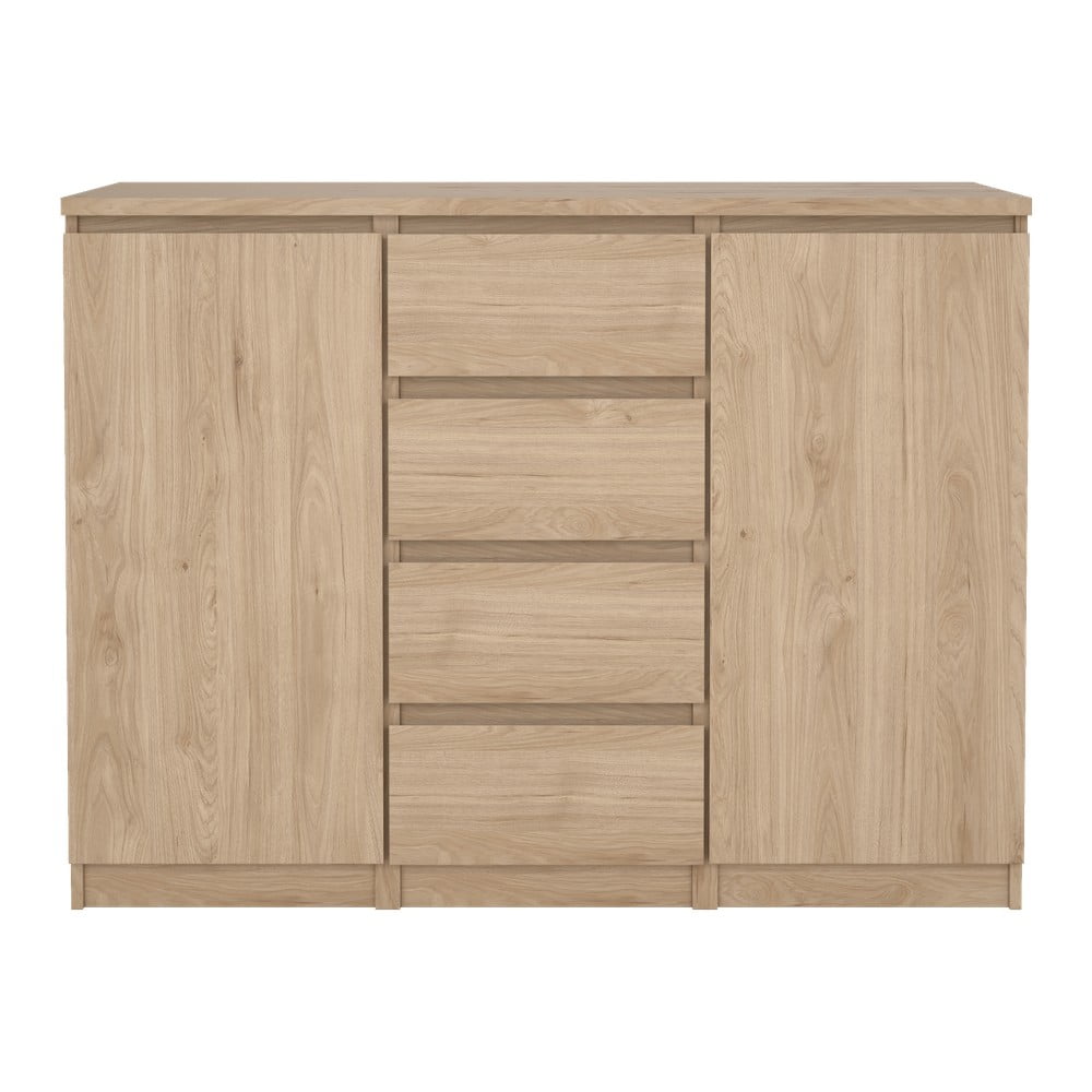 Natúr színű komód tölgyfa dekorral 121x91x50 cm Naia – Tvilum