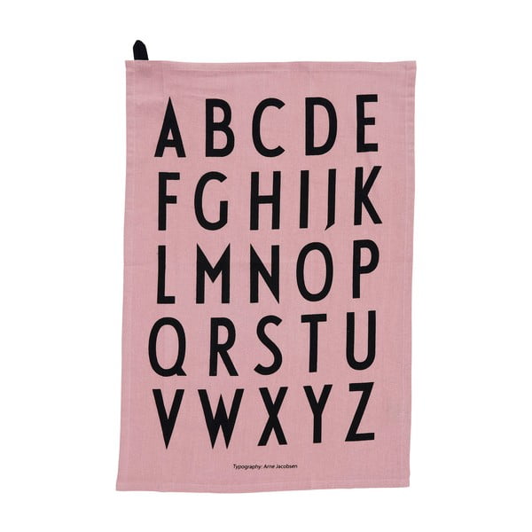 Alphabet rózsaszín pamuttörölköző, 40 x 60 cm - Design Letters