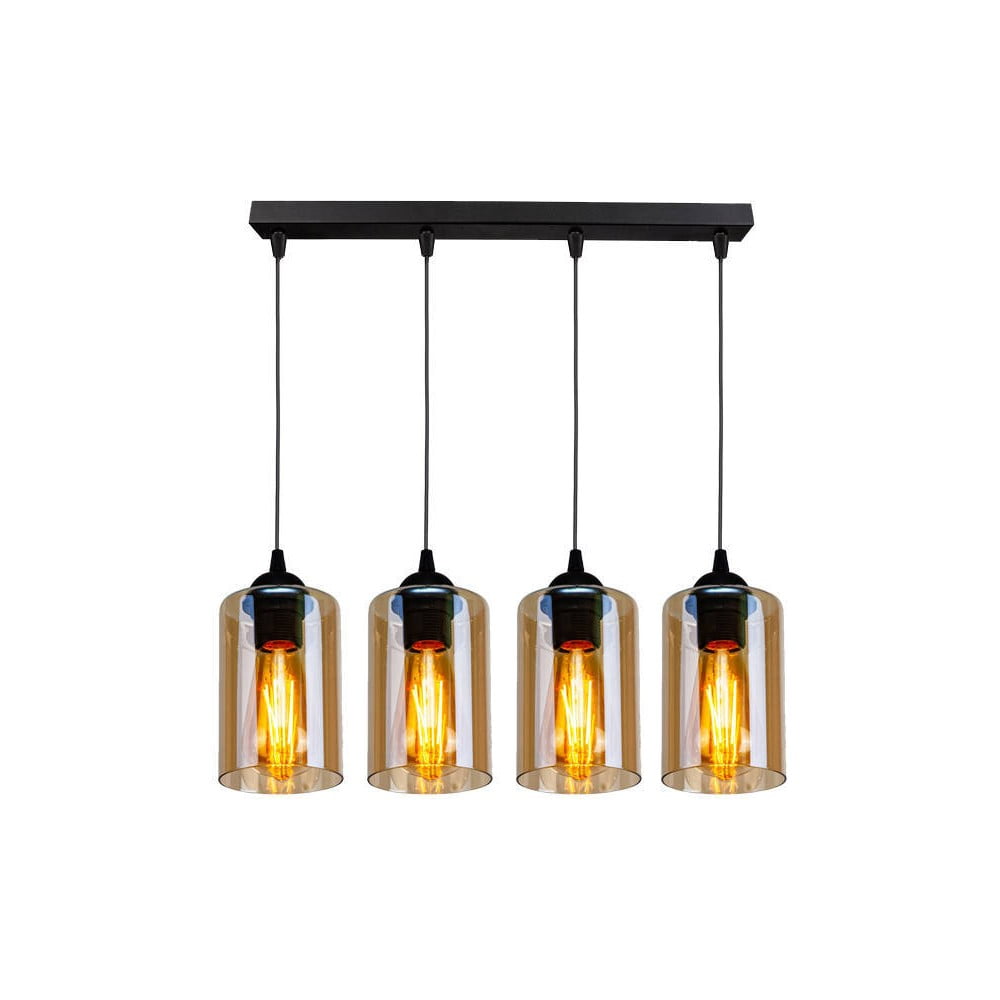 Fekete függőlámpa üveg búrával 10x65 cm Bistro – Candellux Lighting