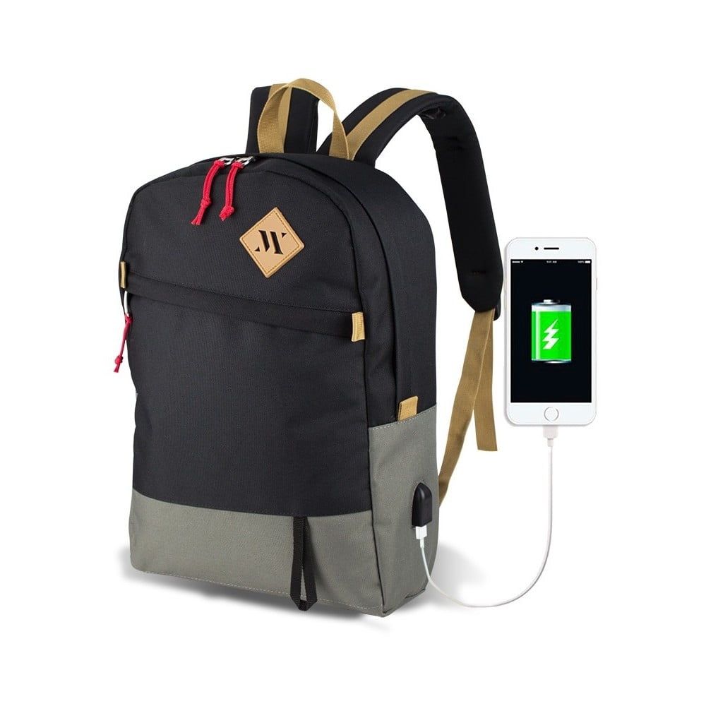 FREEDOM Smart Bag szürke-fekete hátizsák, USB csatlakozóval - My Valice