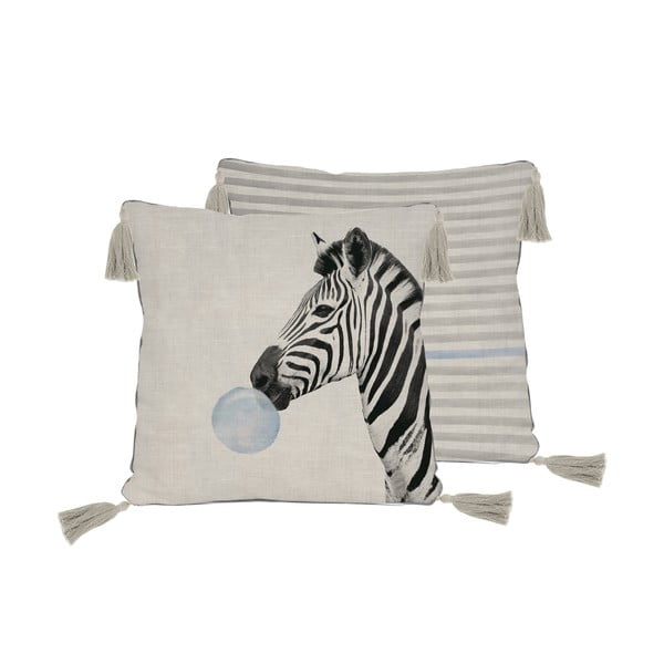 Zebra lenvászon díszpárna, 45 x 45 cm - Little Nice Things