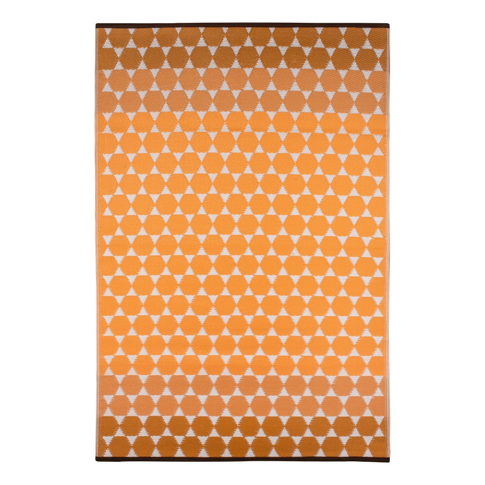Hexagon narancssárga kültéri szőnyeg, 150 x 240 cm - Green Decore