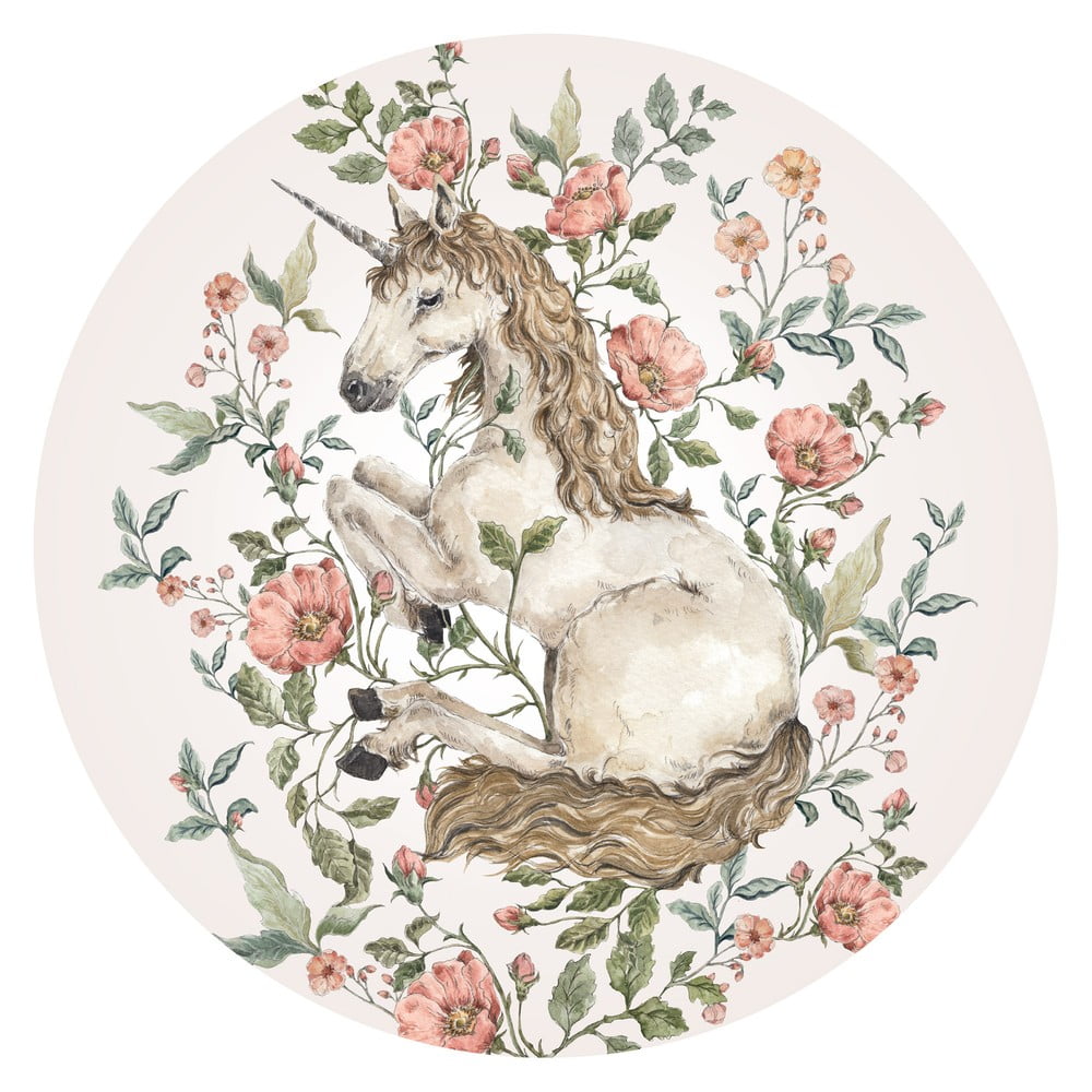 Unicorn in a Circle gyerek falmatrica, ø 150 cm - Dekornik