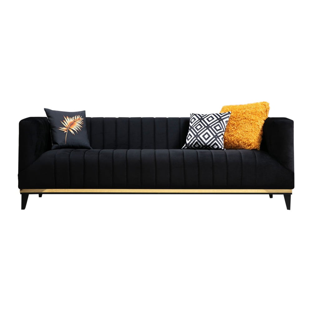 Fekete kanapé 222 cm bellino – artie