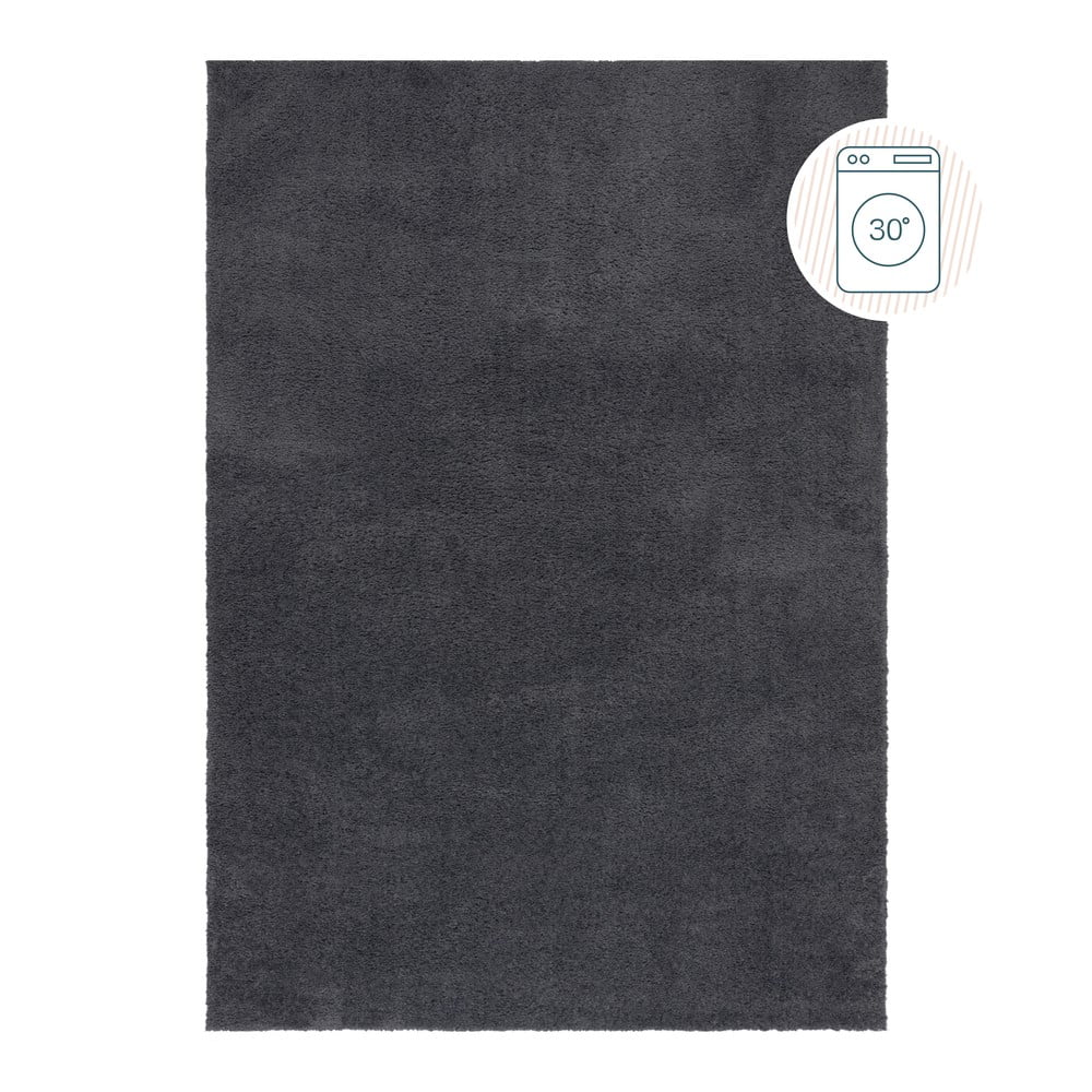 Sötétszürke mosható szőnyeg újrahasznosított szálakból 160x230 cm Fluffy – Flair Rugs