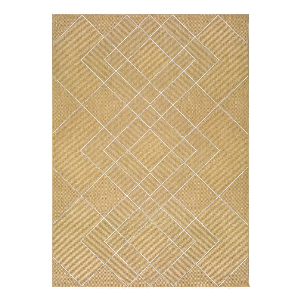Hibis Geo sárga kültéri szőnyeg, 135 x 190 cm - Universal