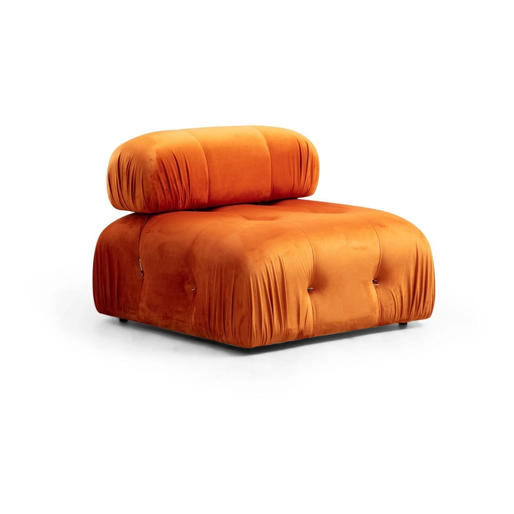 Narancssárga bársony kanapé modul (középső rész) bubble – artie