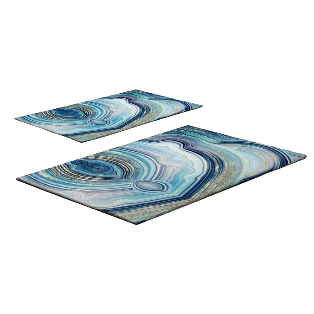 Kék fürdőszobai kilépő szett 2 db-os 60x100 cm – Foutastic