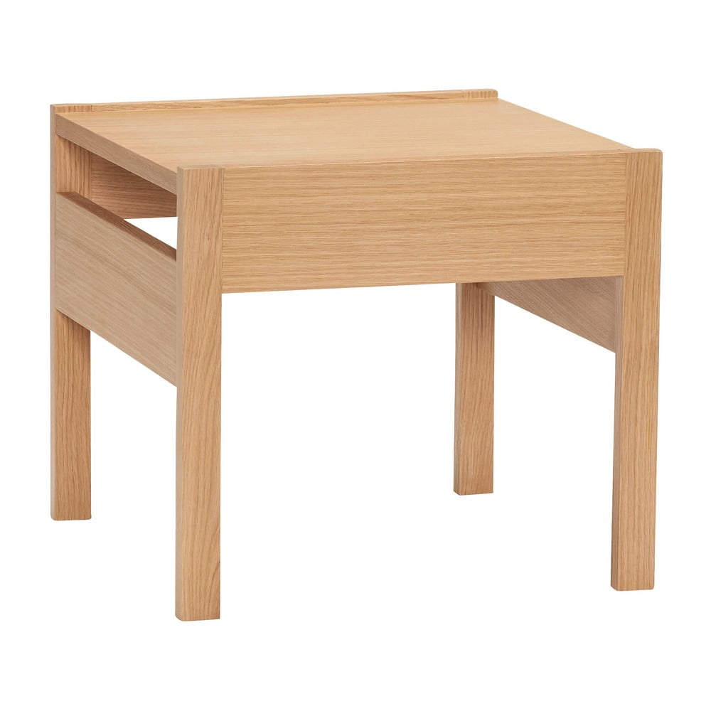 Tárolóasztal tölgyfa dekoros asztallappal 50x50 cm forma – hübsch