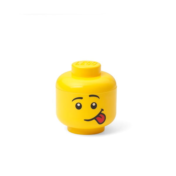 Sárga fej alakú tárolódoboz, lökött, 10,5 x 10,6 x 12 cm - LEGO®