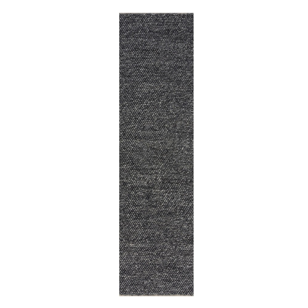 Minerals sötétsszürke gyapjú futószőnyeg, 60 x 230 cm - flair rugs