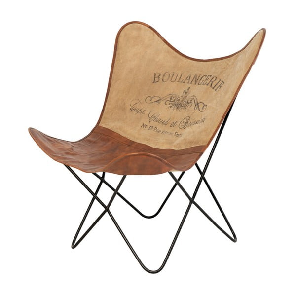 Farfalla barna bőr pillangó alakú szék felirattal - sømcasa