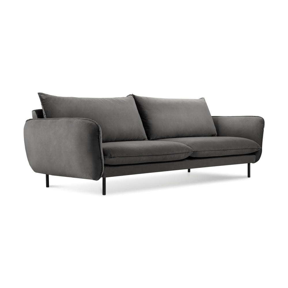 Vienna sötétszürke bársony kanapé, 200 cm - cosmopolitan design