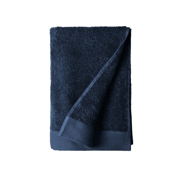 Indigo kék pamut frottír fürdőlepedő, 140 x 70 cm - Södahl