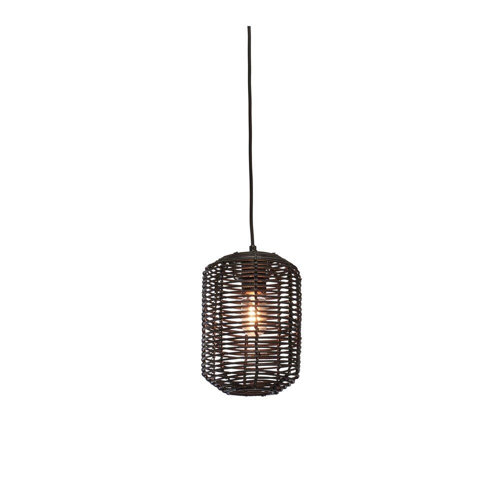 Fekete függőlámpa rattan búrával ø 18 cm Tanami – Good&Mojo