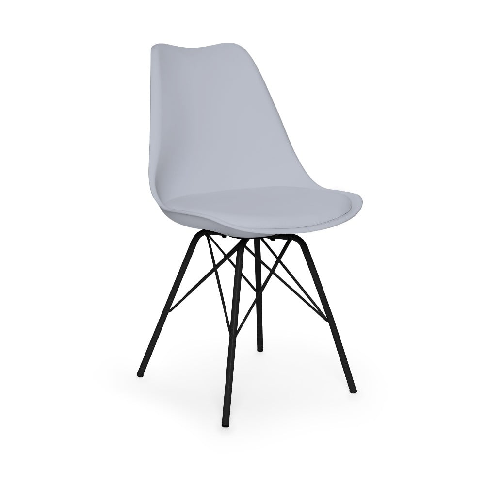Eco szürke szék, fekete fém lábakkal - Bonami Essentials