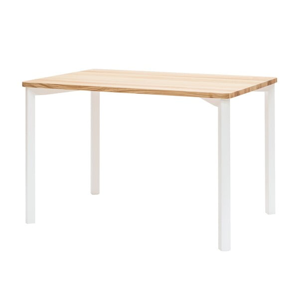 TRIVENTI fehér étkezőasztal lekerekített lábakkal, 120 x 80 cm - Ragaba