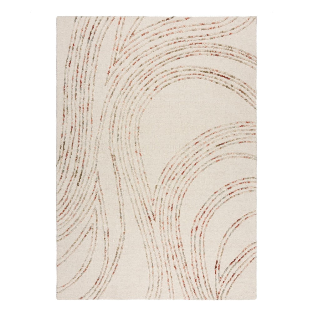 Narancssárga-krémszínű gyapjú szőnyeg 160x230 cm Abstract Swirl – Flair Rugs