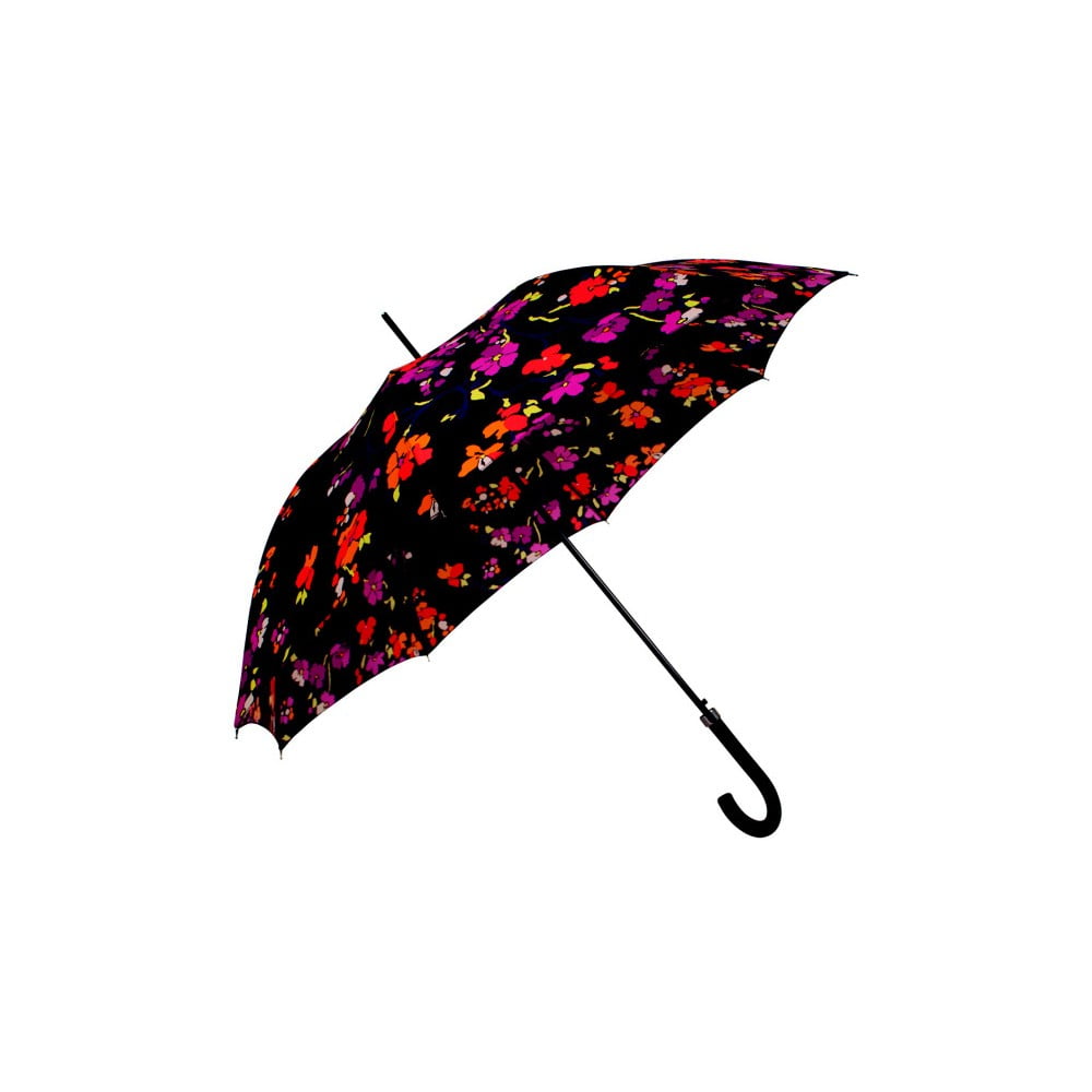 Flower fekete esernyő színes részletekkel, ⌀ 116 cm