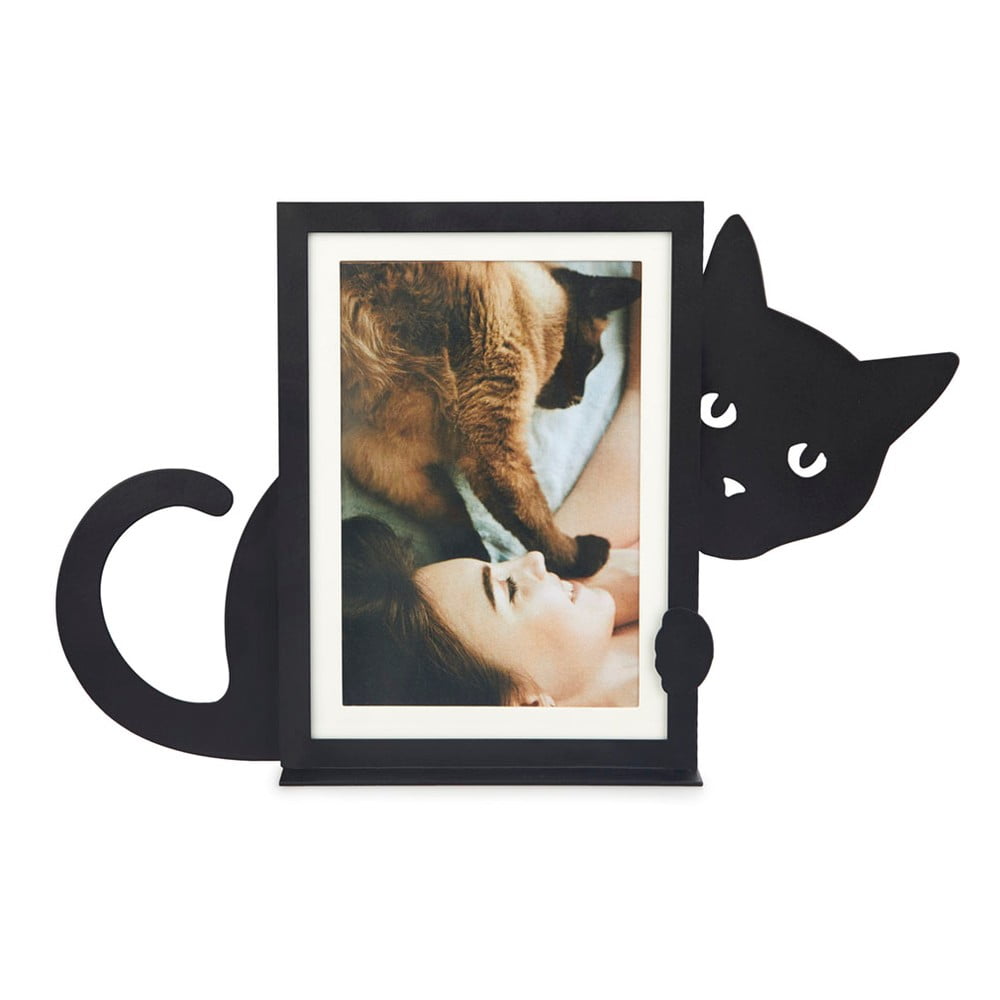 Fekete fém álló képkeret 31x19,5 cm Hidden Cat – Balvi