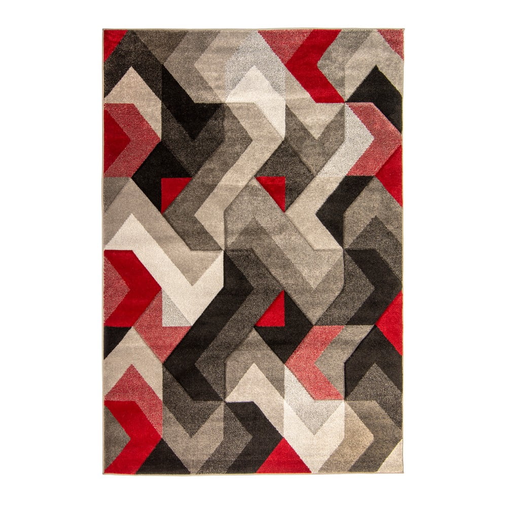 Aurora piros-szürke szőnyeg, 200 x 290 cm - Flair Rugs