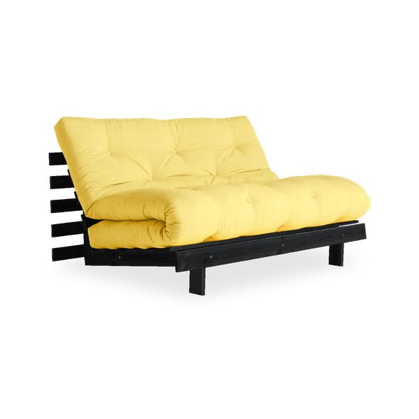 Roots Black/Yellow halványsárga kinyitható kanapé - Karup Design
