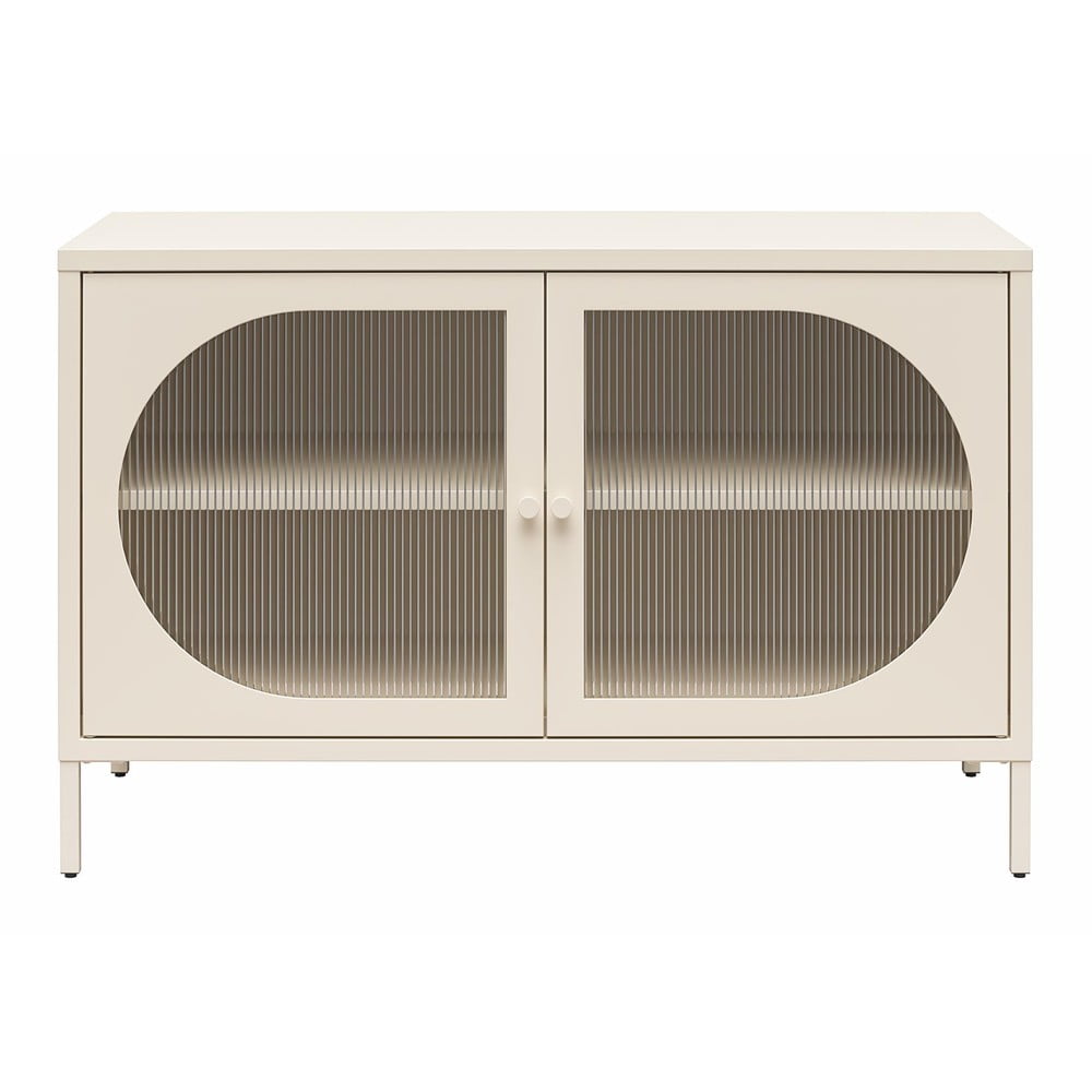 Krémszínű fém tálalószekrény 100x64x40 cm Luna – Støraa