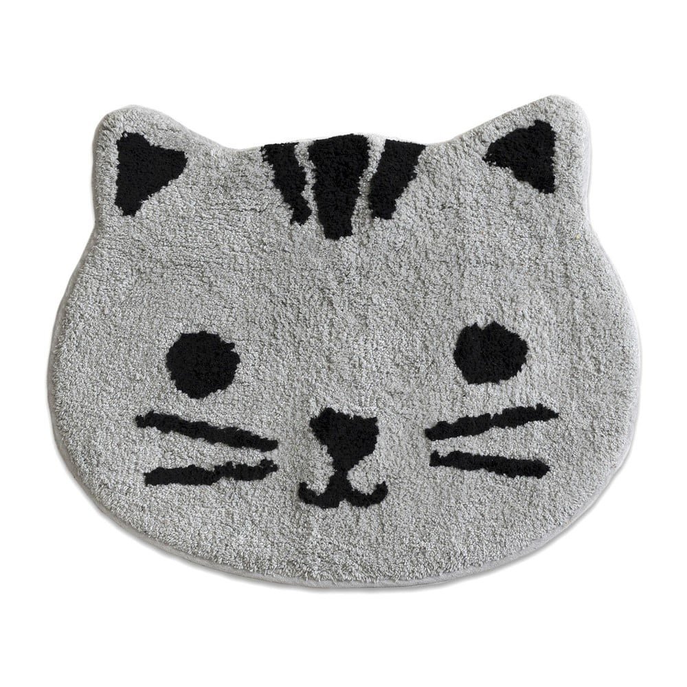 Grey Cat szürke pamut fürdőszobai kilépő, 53 x 47 cm - Mr. Fox