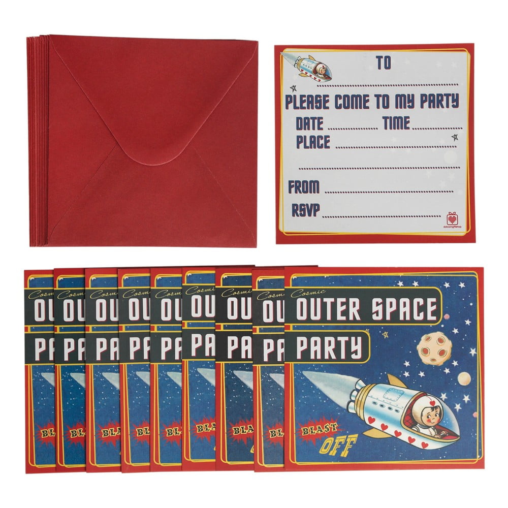 Spaceboy 10 db partimeghívó kártya borítékokkal - Rex London
