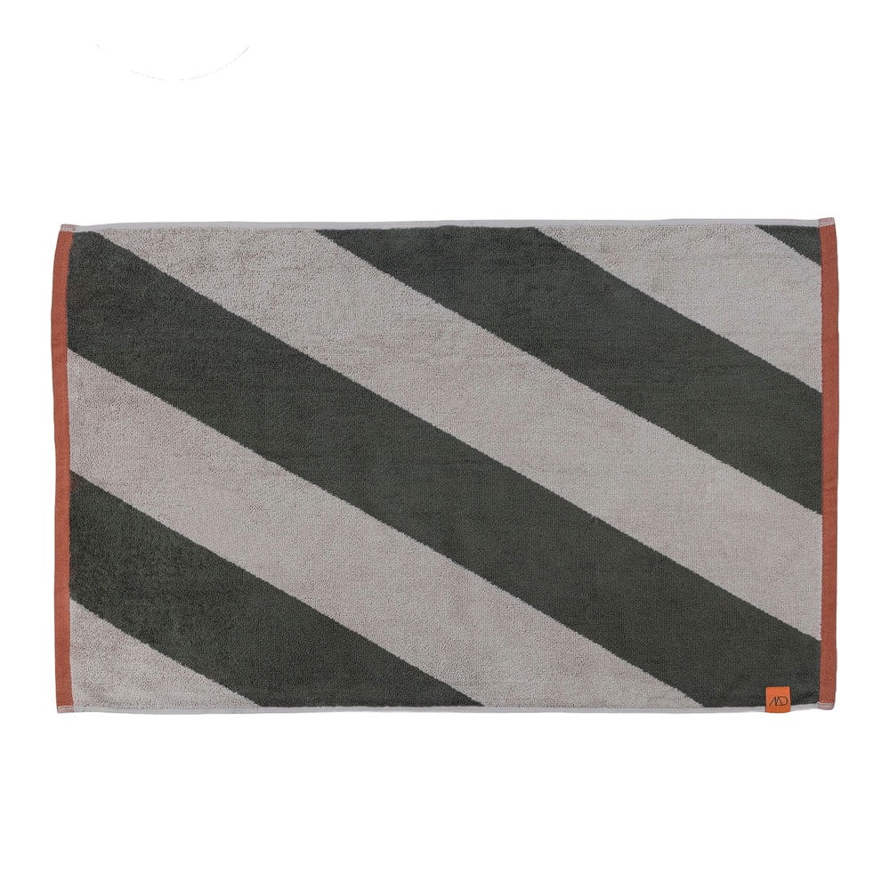 Khaki bio pamut fürdőszobai kilépő 50x80 cm Diagonal – Mette Ditmer Denmark