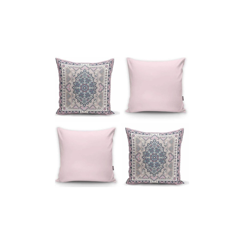 Pink Ethnic 4 db-os dekorációs párnahuzat szett, 45 x 45 cm - Minimalist Cushion Covers