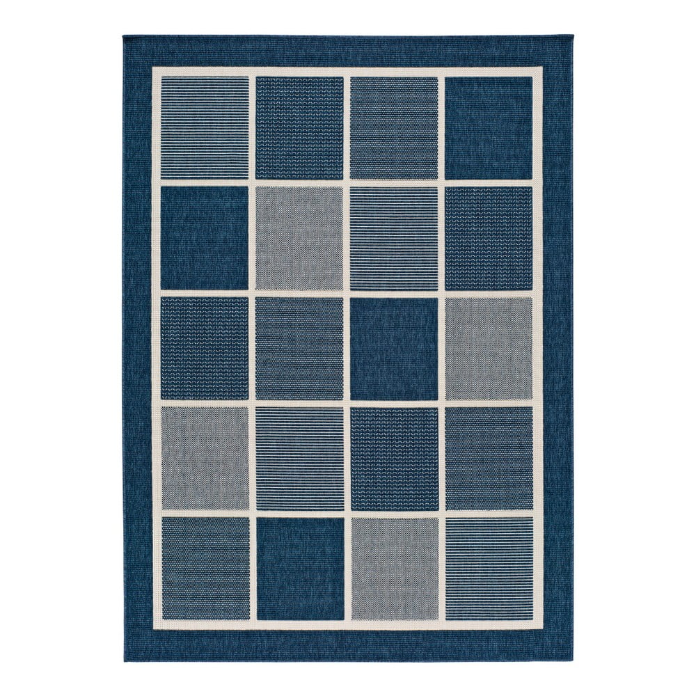 Nicol Squares kék kültéri szőnyeg, 140 x 200 cm - Universal