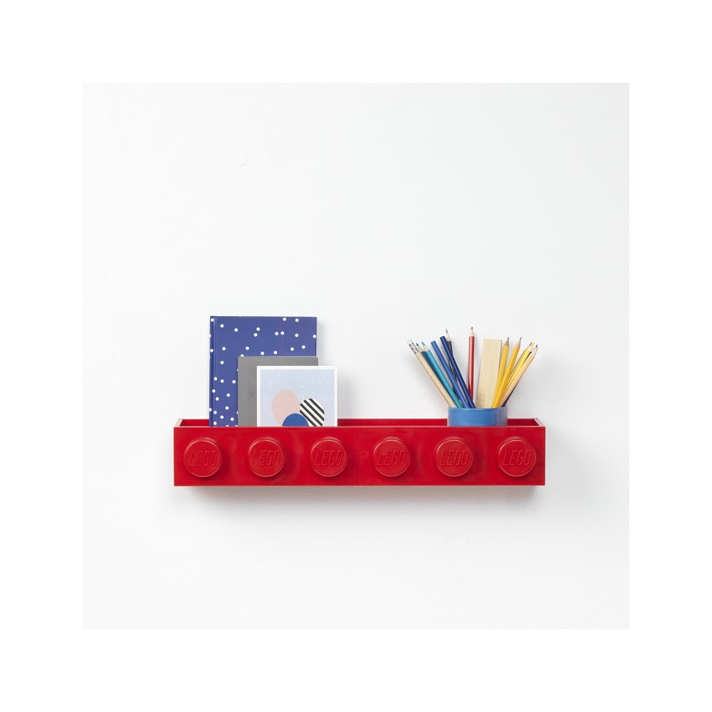 Sleek gyerek piros kisméretű fali polc - LEGO®