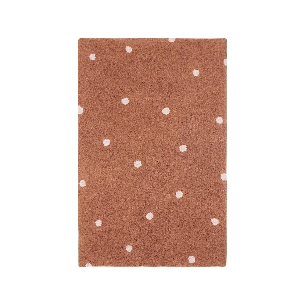 Téglavörös mosható kézi szövésű pamut gyerek szőnyeg 100x150 cm Mini Dot Chestnut – Lorena Canals