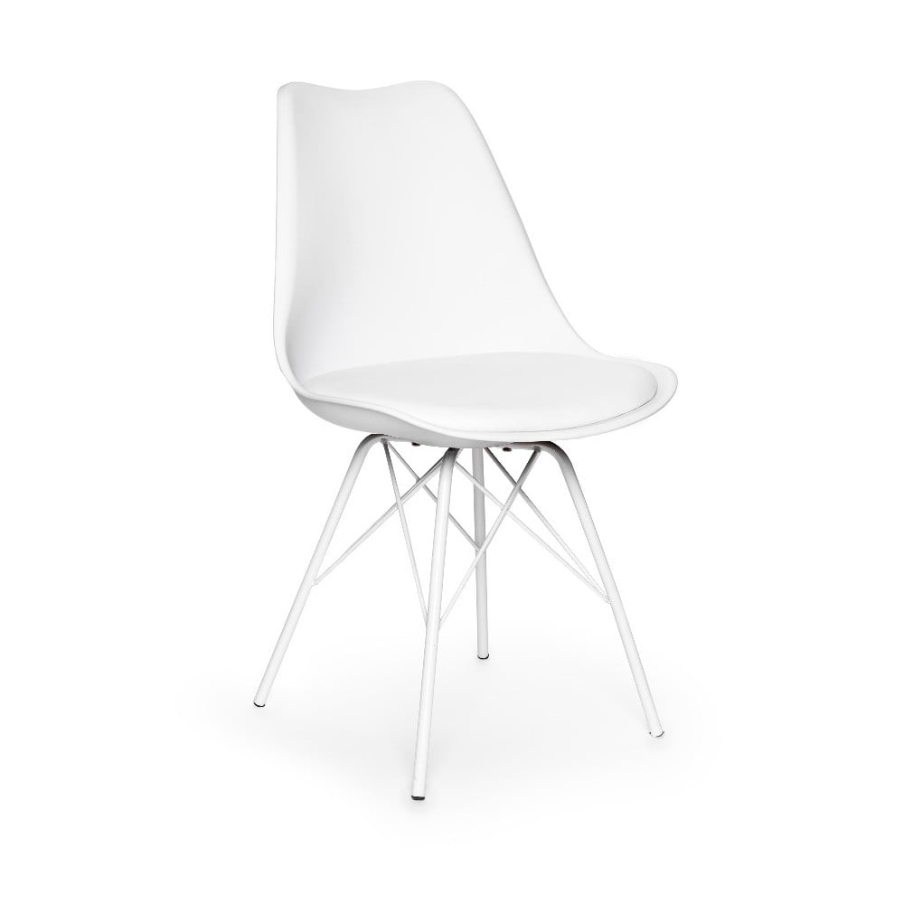 Eco 2 db fehér szék, fehér fém lábszerkezettel - Bonami Essentials