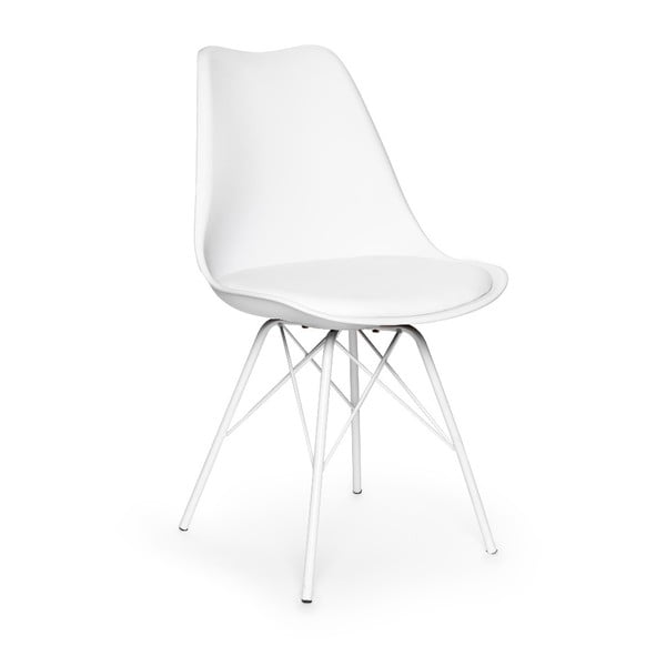 Eco 2 db fehér szék, fehér fém lábszerkezettel - loomi.design