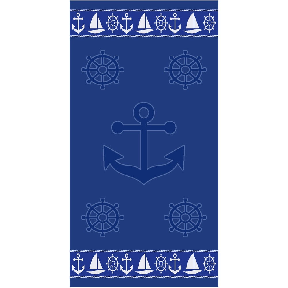 Kék pamut strandtörölköző 70x140 cm Anchor – B.E.S.