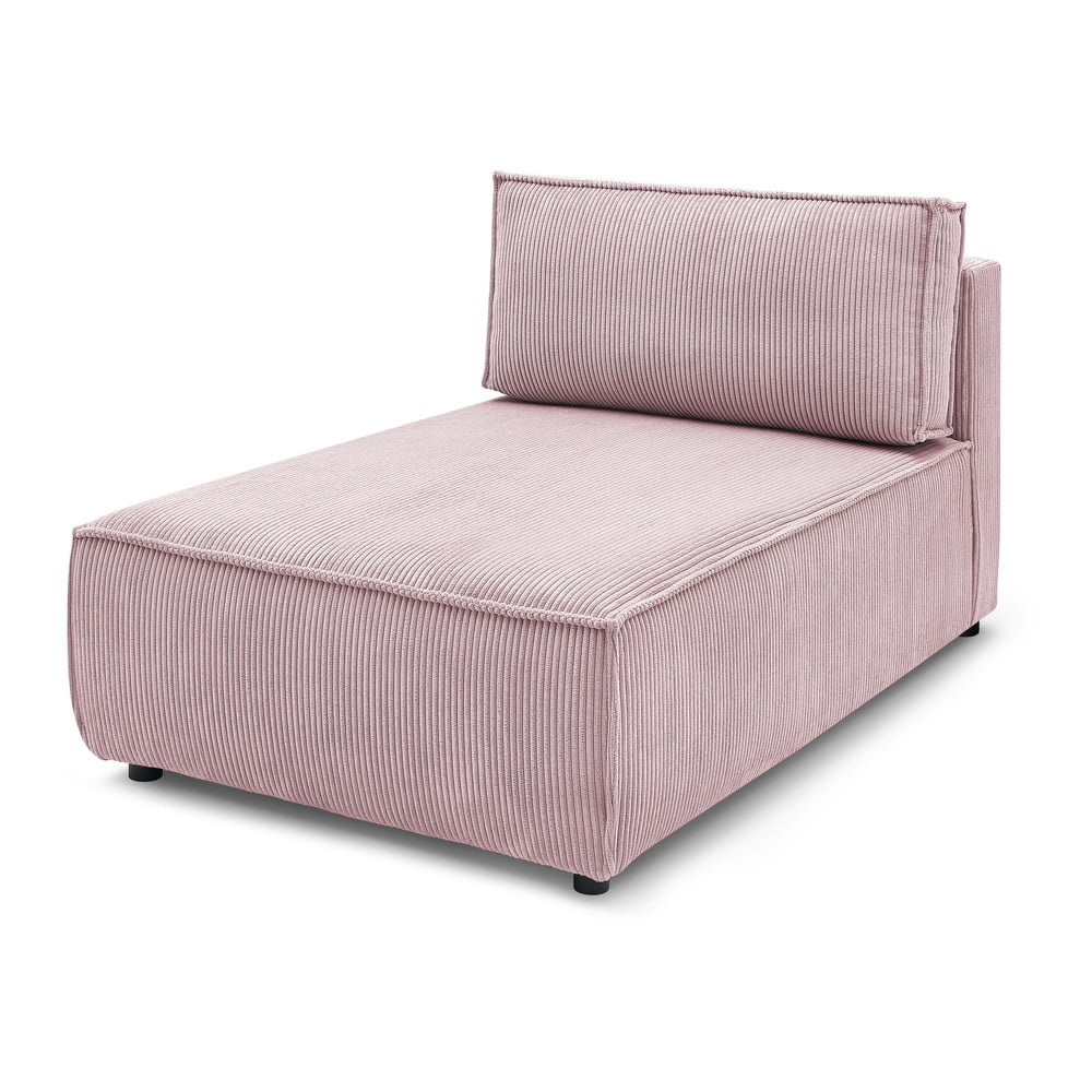 Világos rózsaszín kordbársony kanapé modul (variálható) nihad modular – bobochic paris